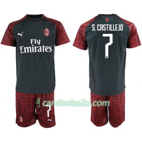 Camisolas de Futebol AC Milan S.Castillejo 7 Criança Equipamento 3ª 2018/19 Manga Curta